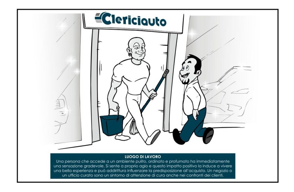 Valentino villanova clericiauto vignetta marketing aziendale social